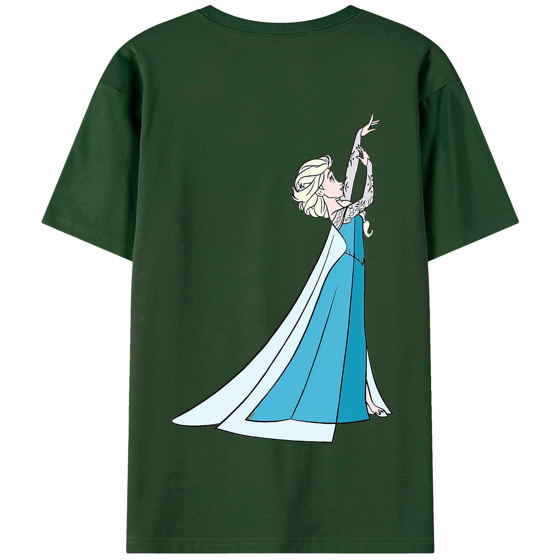 （画像用） アナと雪の女王 アンナ エルサ Frozen Anna Elsa 綿100％半袖Tシャツ（背面プリント）